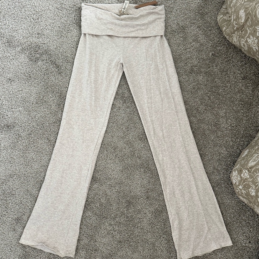 Skims Cotton Jersey Foldover Pant in Oatmeal Heather